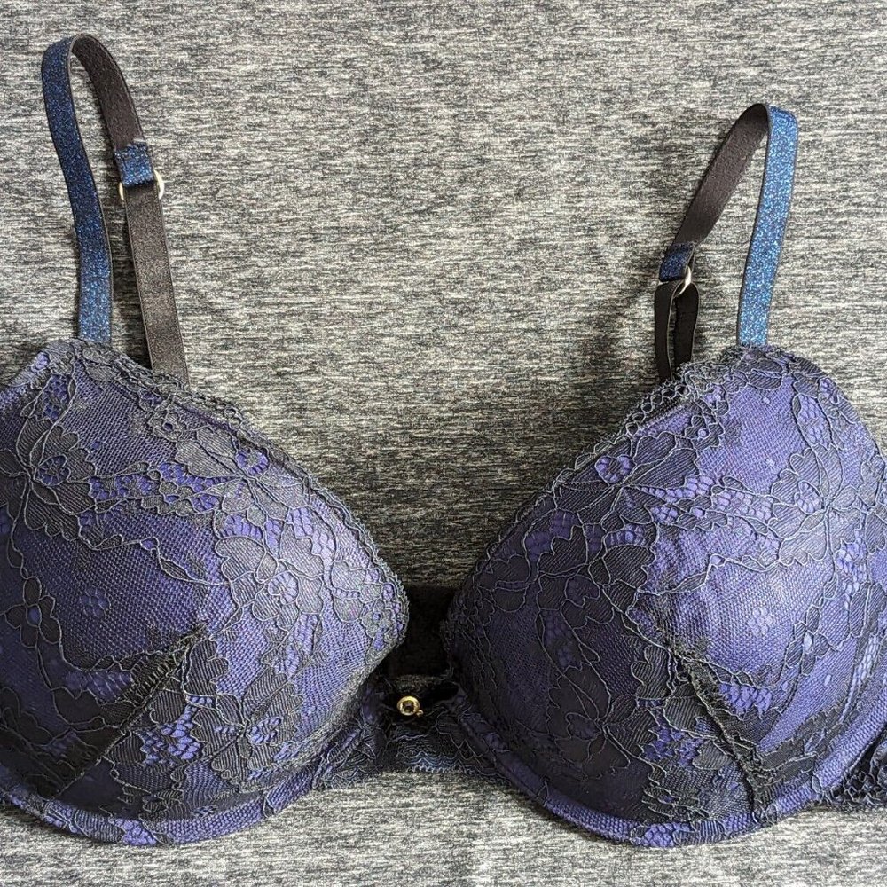 Hunkemöller push up bra blue lace 34 E padded sexy new without tags Netherlands